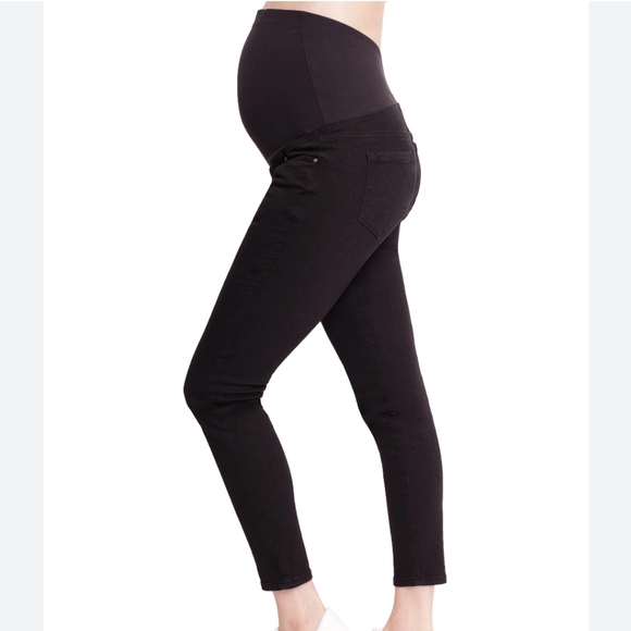 Maternity Inset Panel Skinny Black Jeana over the belly 10/30 new with t… - Picture 4 of 6